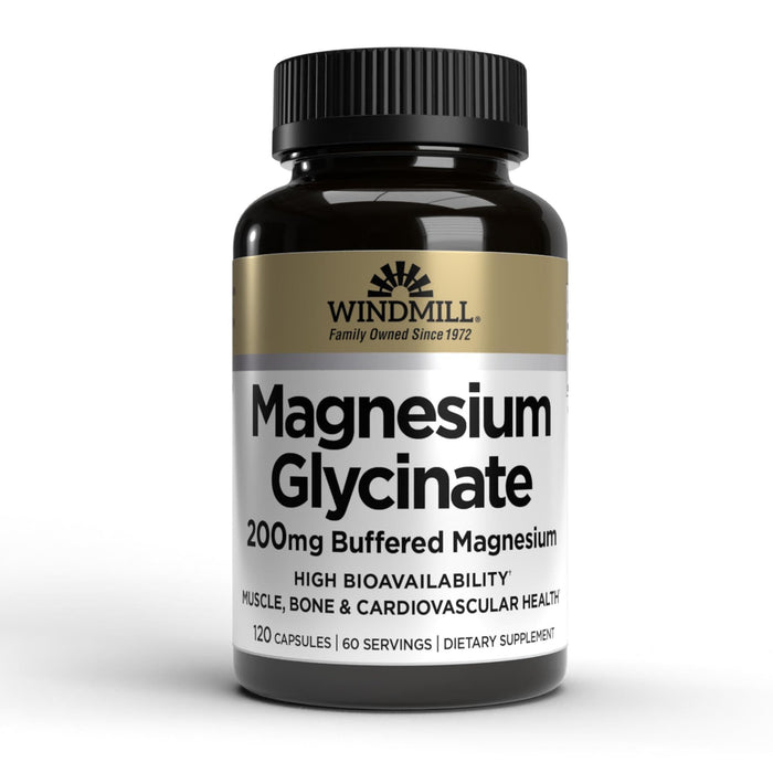 Windmill Natural Vitamins Magnesium Glycinate 200 Mg, 120 Capsules by Pasteur Pharmacy