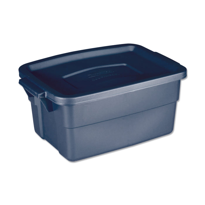 Rubbermaid Roughneck Storage Box, 3 gal, 10.63" x 15.69" x 7", Dark Indigo Metallic