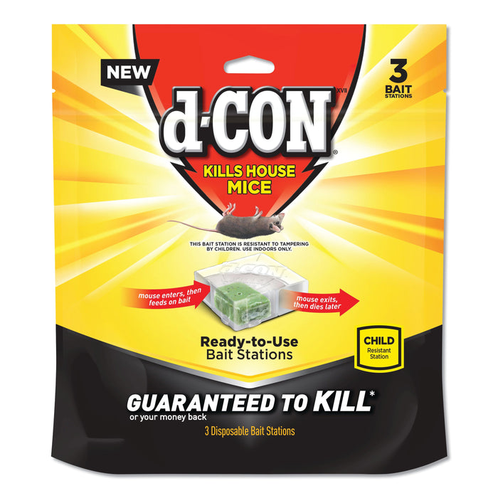 d-CON Disposable Bait Station, 3 x 3 x 1.25, 6/Carton