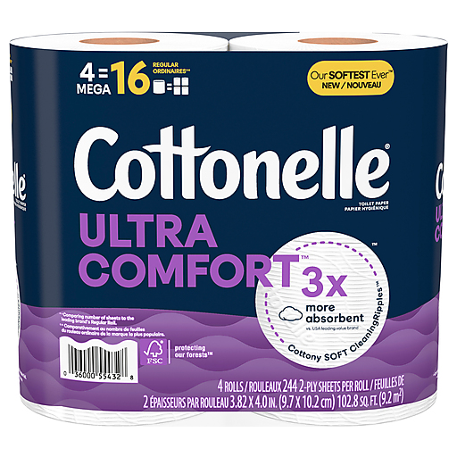 Cottonelle Toilet Paper, Mega Rolls, 2 Ply by Pasteur Pharmacy