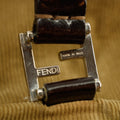 Fendi Corduroy Brown Top Handle Leather Handbag #3242 by Bolt Boutique