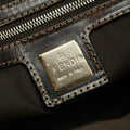 Fendi Corduroy Brown Top Handle Leather Handbag #3242 by Bolt Boutique