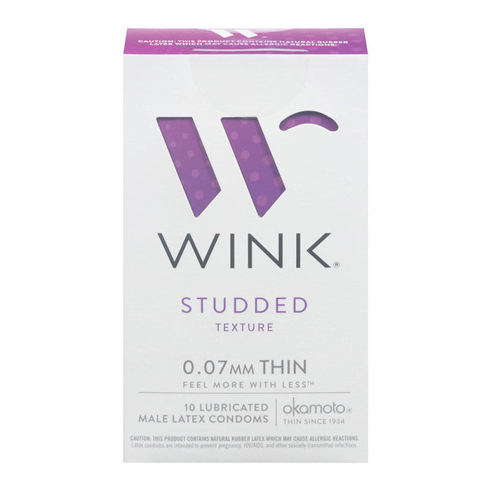 Wink Studded Texture Condoms – Extra Stimulation & Pleasure, 10 Count by Pasteur Pharmacy