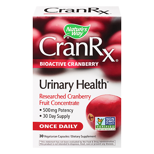 Nature's Way CranRx Bioactive Cranberry Urinary Health 500mg Potency, Once Daily, 30 VCaps by Pasteur Pharmacy