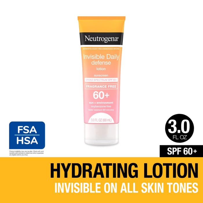 Neutrogena Invisible Daily Defense Sunscreen Lotion, SPF 60+, 3 Oz by Pasteur Pharmacy