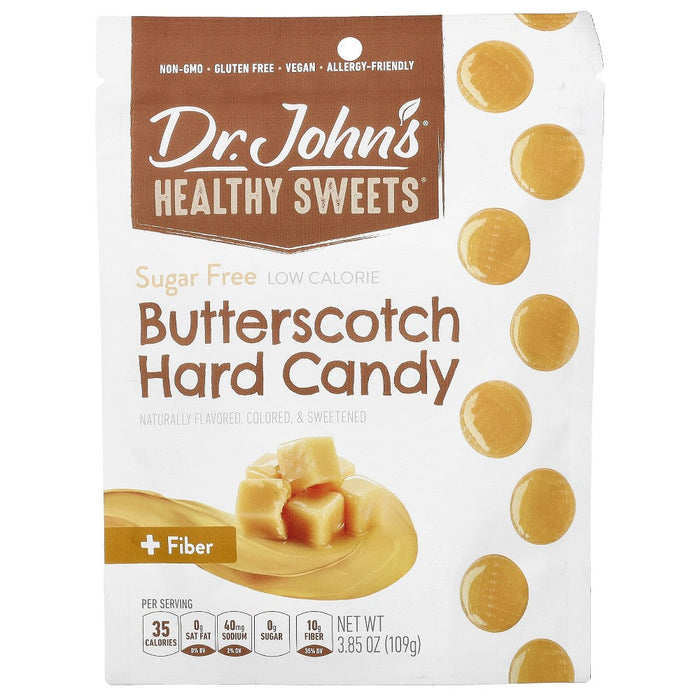 Dr. John's Healthy Sweets Butterscotch Hard Candy, + Fiber, Sugar Free, 3.85 Oz (109 G) by Pasteur Pharmacy