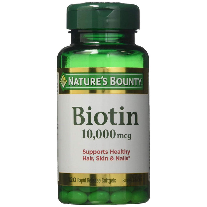 Nature's Bounty Biotin, 10,000 Mcg, 120 Rapid Release Softgels by Pasteur Pharmacy