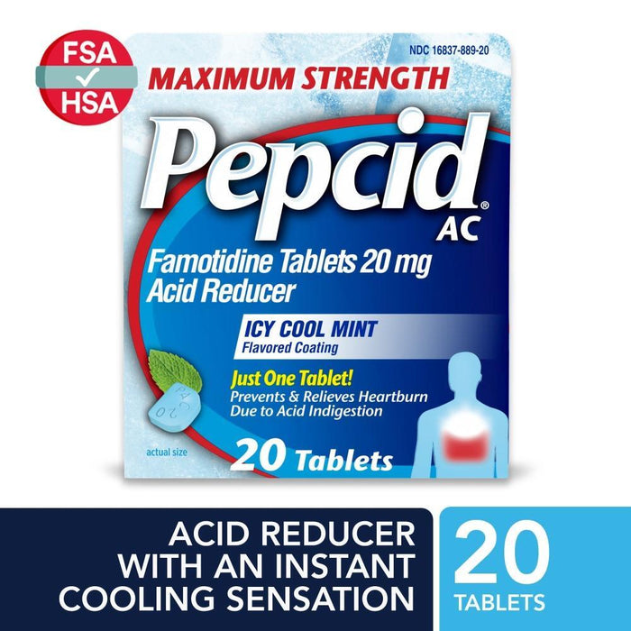 Pepcid AC Maximum Strength Heartburn Icy Cool Mint Tablets by Pasteur Pharmacy