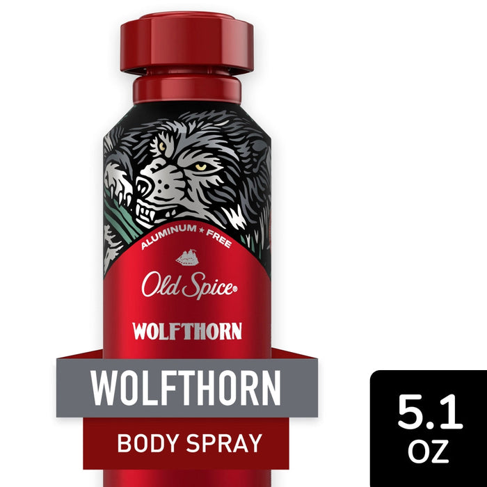 Old Spice Aluminum Free Body Spray For Men, Wolfthorn, 5.1 Oz by Pasteur Pharmacy