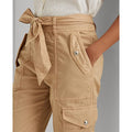 Ralph Lauren Womens Pants Micro-Sanded Twill Cargo Self Belt Bow Tan Cotton by Vanessa Jane