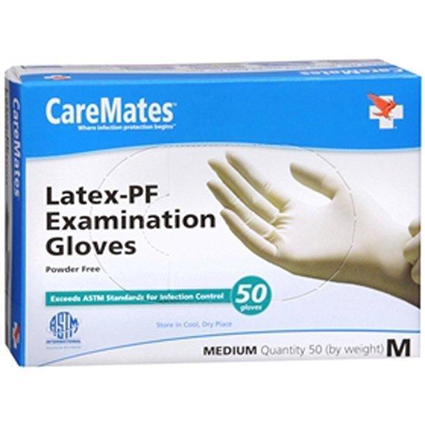 CareMates Latex Exam Gloves – Powder-Free & Non-Sterile – Medium, 50 ct by Pasteur Pharmacy