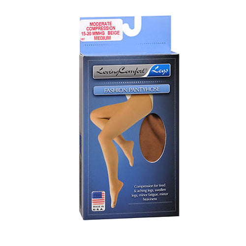 Loving Comfort Sheer Pantyhose 15-20 Closed Toe Beige Medium 1Ct by Pasteur Pharmacy