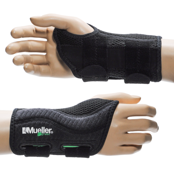Mueller Green Fitted Wrist Brace, Black, Right Hand, Large/Extra Large by Pasteur Pharmacy