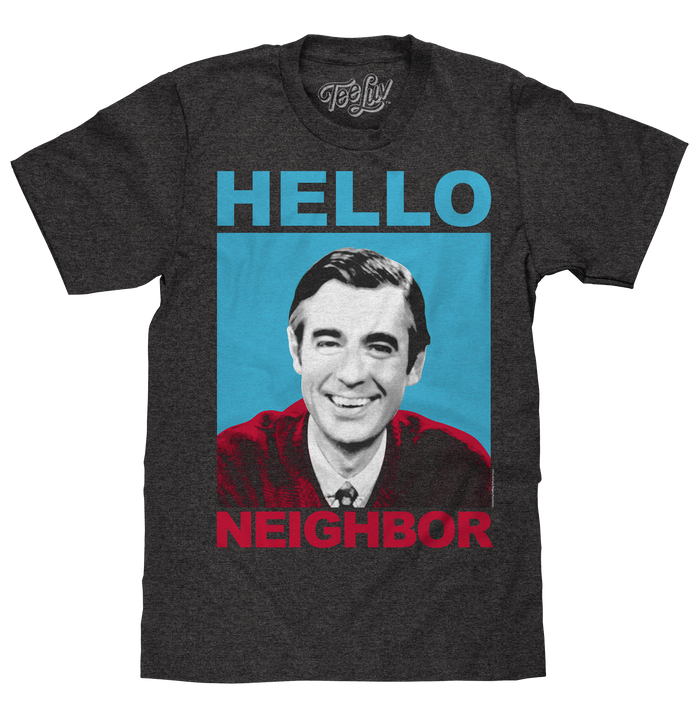 Mister Rogers "Hello Neighbor" T-Shirt - Gray by Tee Luv