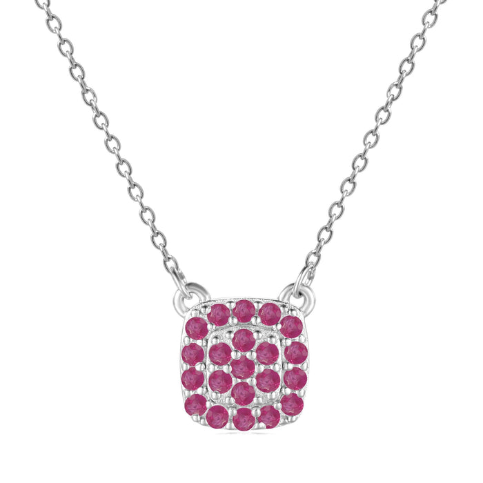 Ruby Encrusted Pendant Necklace by Fine Color Jewels
