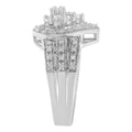 10K White Gold Round Cut Diamond Teardrop Ring (1/2 Cttw, H-I Color, SI2-I1 Clarity) - Size 6-1/2 by Bids.com