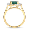 2.55 Carat Dyed Emerald and White Topaz .925 Sterling Silver Ring by Bids.com