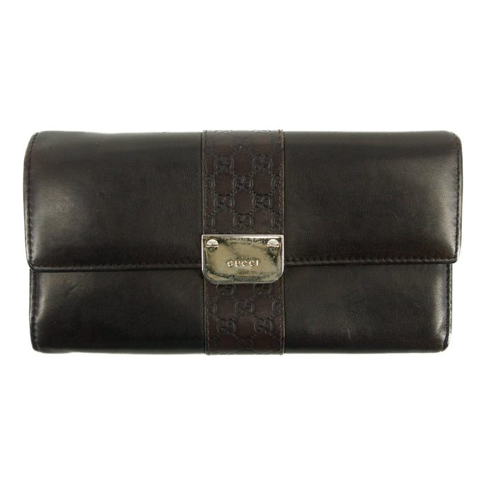 Gucci GG Guccisima Brown Leather Long Continental Wallet #3300 by Bolt Boutique