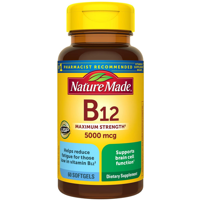 Nature Made Maximum Strength Vitamin B12 5000 Mcg Softgels - 60ct by Pasteur Pharmacy