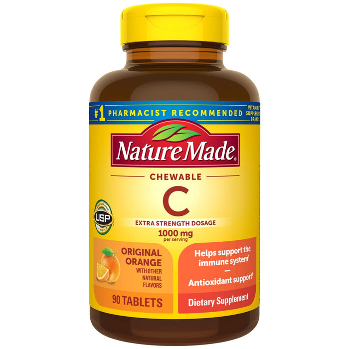 Nature Made Extra Strength Dosage Chewable Vitamin C 1000mg Per Serving Immune Support Tablets - 90ct by Pasteur Pharmacy