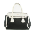 Prada Bicolor Black x White Trimmed Cuir Canapa Tote Bag #3308 by Bolt Boutique