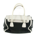 Prada Bicolor Black x White Trimmed Cuir Canapa Tote Bag #3308 by Bolt Boutique