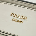 Prada Bicolor Black x White Trimmed Cuir Canapa Tote Bag #3308 by Bolt Boutique