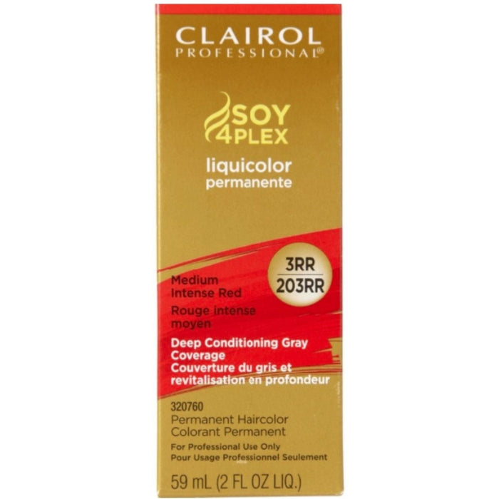 Clairol Professional Soy4Plex 3RR/203RR Medium Intense Red LiquiColor Permanent Hair Color by Pasteur Pharmacy
