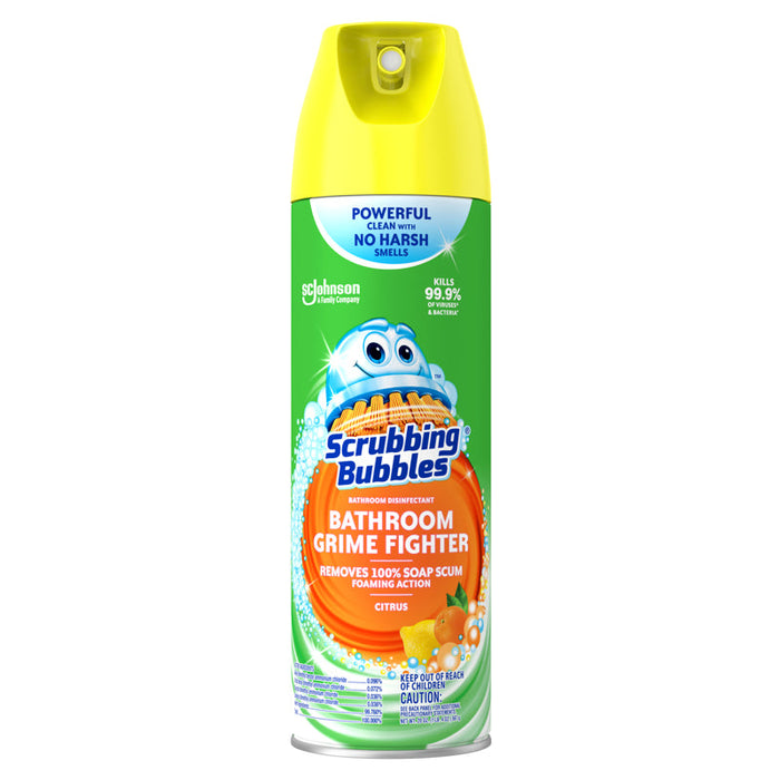 Scrubbing Bubbles Bathroom Grime Fighter Disinfectant Cleaner Aerosol Citrus 20 Oz by Pasteur Pharmacy
