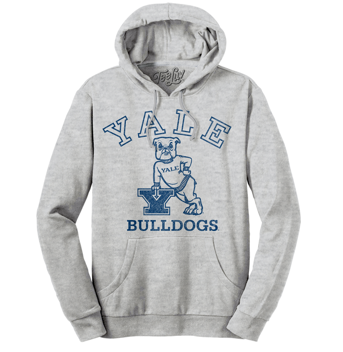 Yale Bulldog Pullover Hooded Sweatshirt - Gray by Tee Luv