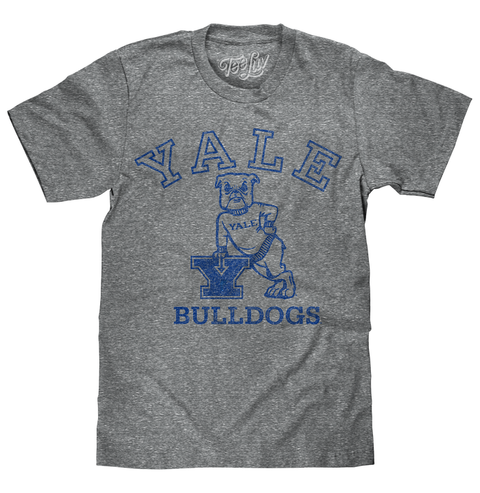 Yale University Bulldogs Logo T-Shirt - Gray by Tee Luv