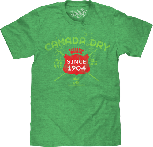 Vintage Faded Canada Dry Ginger Ale T-Shirt - Heather Kelly Green by Tee Luv