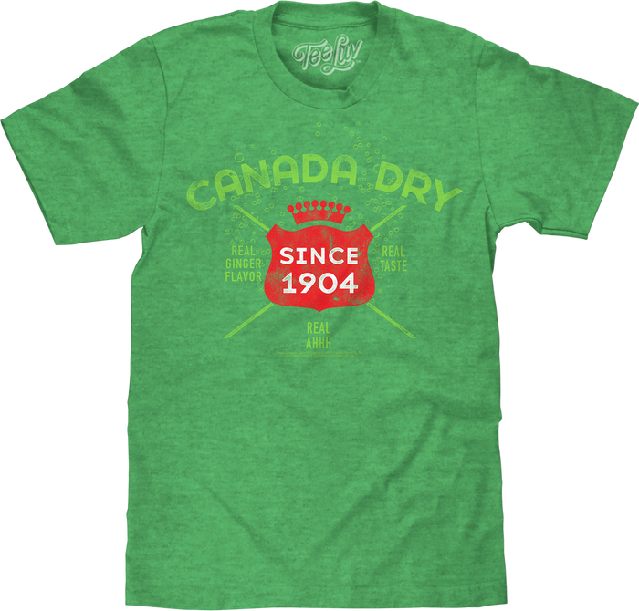 Vintage Faded Canada Dry Ginger Ale T-Shirt - Heather Kelly Green by Tee Luv
