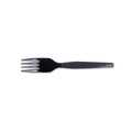 Dixie Plastic Cutlery, Heavy Mediumweight Forks, Black, 100/Box