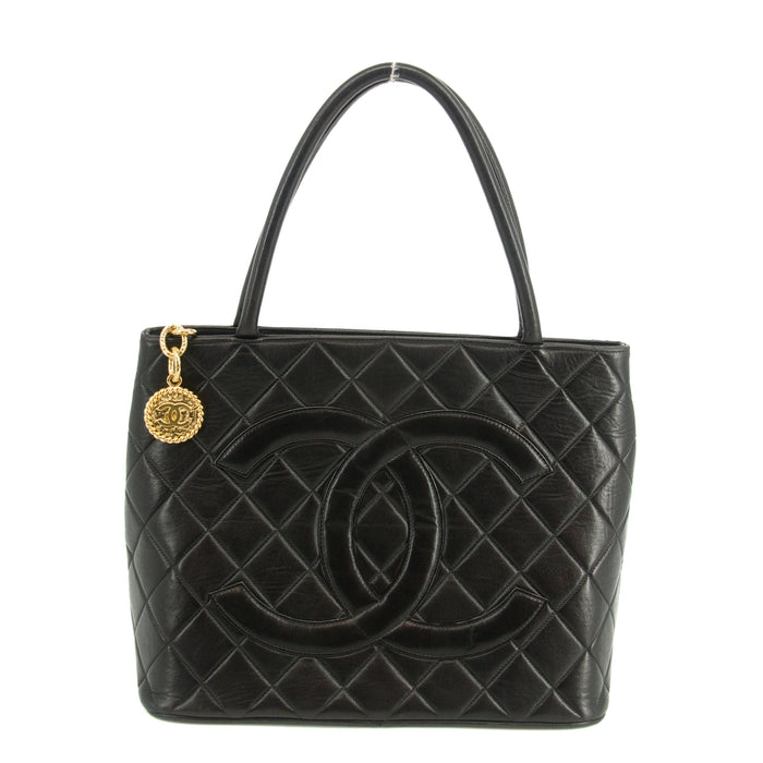 Chanel Matelasse Black Lambskin Medallian Reprint Shoulder Bag #3318 by Bolt Boutique