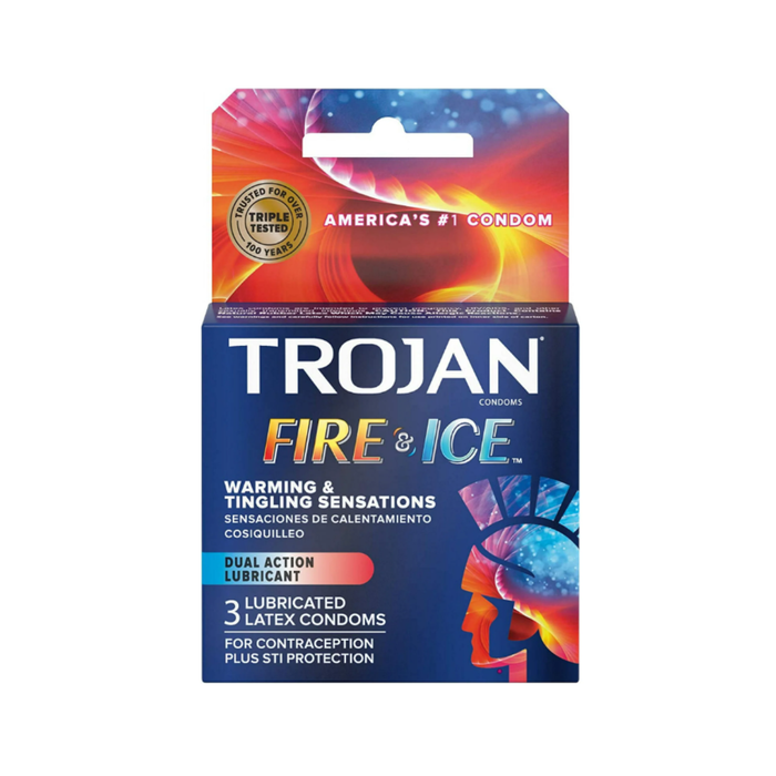 Trojan Pleasures Fire & Ice Condoms, Premium Latex, Dual Action Lubricant by Pasteur Pharmacy