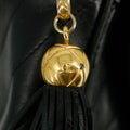 Chanel Diagonal Quilted Tassel Black Lambskin Shoulder Bag 2 Series #3324 by Bolt Boutique