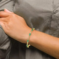 Genuine Emerald Diamond Bracelets 14K Yellow Gold by Fine Color Jewels