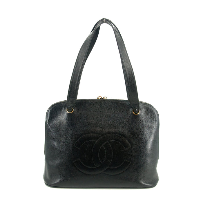 Chanel Deca Coco Mark Black Caviar Skin Shoulder Bag #3329 by Bolt Boutique