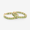 14k Gold Plated Peridot Hoop Earrings by Fine Color Jewels