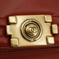 Chanel Red Lambskin Boy Shoulder Bag Series 15 -SKU #3335 by Bolt Boutique