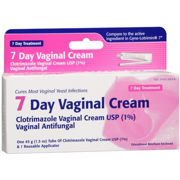 Taro Clotrimazole 7-Day Vaginal Cream, Antifungal Treatment (45g) by Pasteur Pharmacy
