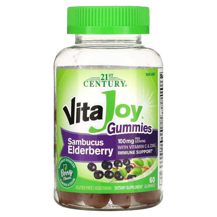 21st Century VitaJoy Gummies: Sambucus Elderberry (60 Vegetarian Gummies) by Pasteur Pharmacy