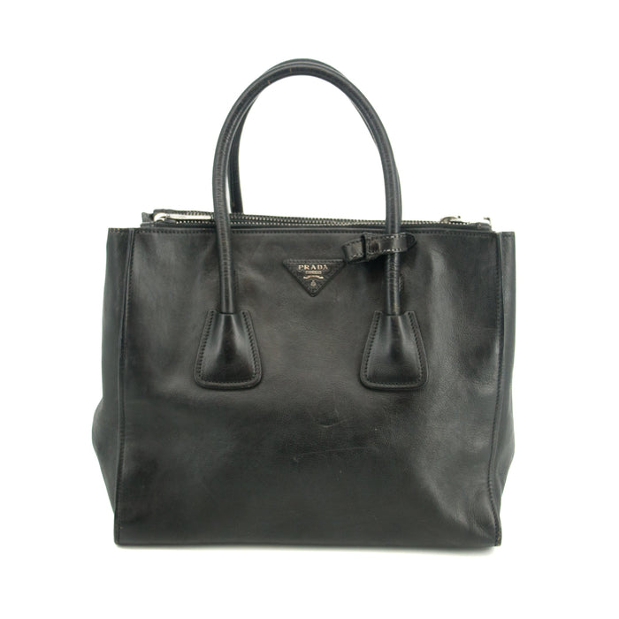 Louis Vuitton Monogram Canvas Alma PM Brown Tote Bag #Prada Glaze Calf Black City Twin Pocket Tote Bag -#3340 by Bolt Boutique