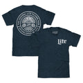 Miller Lite Beer Logo Front and Back Print T-Shirt - Denim Black Heather by Tee Luv