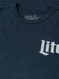 Miller Lite Beer Logo Front and Back Print T-Shirt - Denim Black Heather by Tee Luv