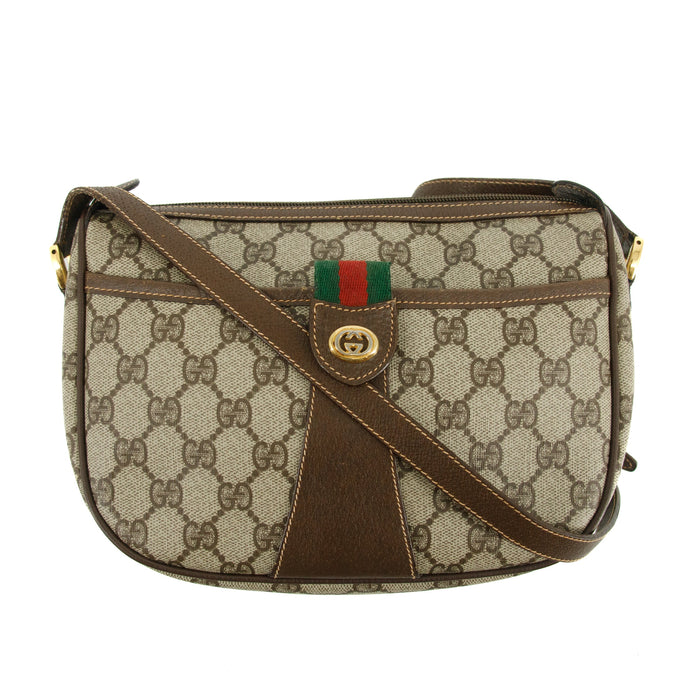 Gucci GG Canvas Coated Beige Sherry Line Crossbody Bag #3342 by Bolt Boutique