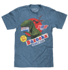 Bazooka Bubble Gum Dinosaur T-Shirt - Cabo Blue