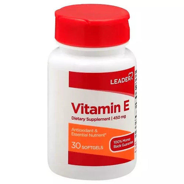 Leader™ Vitamin E Supplement – 450 mg (1,000 IU) – 30 Softgels by Pasteur Pharmacy