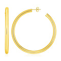 14k Yellow Gold Polished Hoop Earrings by Bids.com